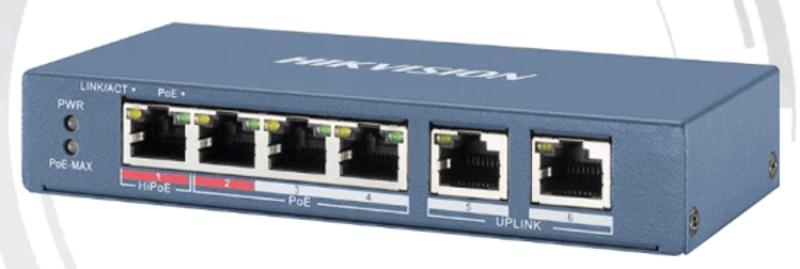 DS-3E0106HP-S二层非网管全百兆HIPOE交换机(1HIPOE百兆电+3POE百兆电+2百兆电)