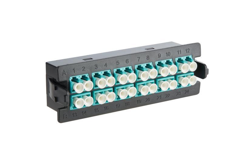 DS-ZMFKLM-24适配器板, 双工 LC, 24芯光纤, OM3, 浅绿色