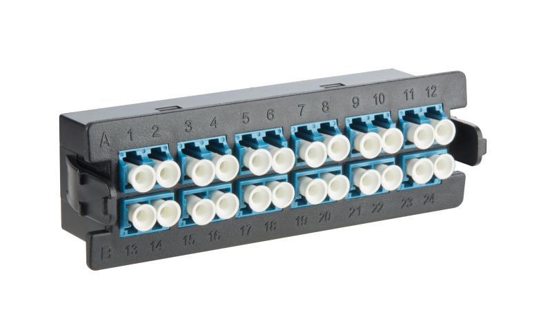 DS-ZMFKLS-24适配器板, 双工 LC, 24芯光纤, OS2, 蓝色