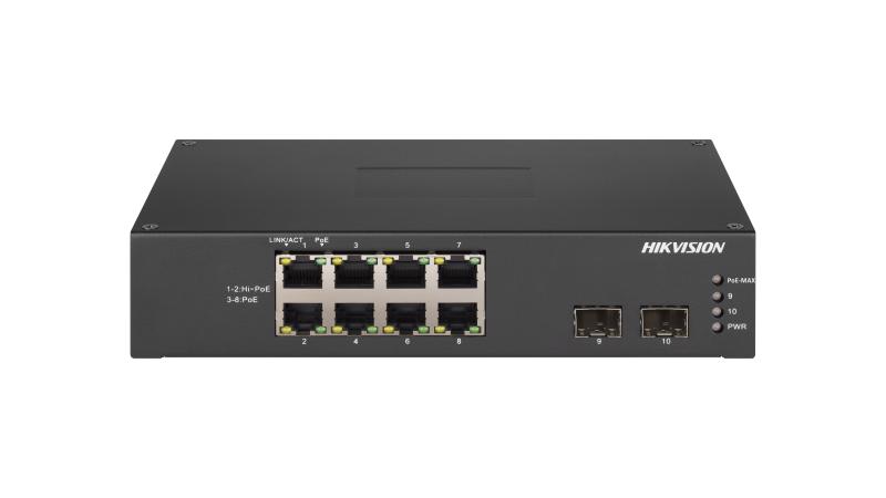 DS-3T1510HP轻网管千兆工业Hi-PoE交换机（8千兆PoE电，2千兆光）